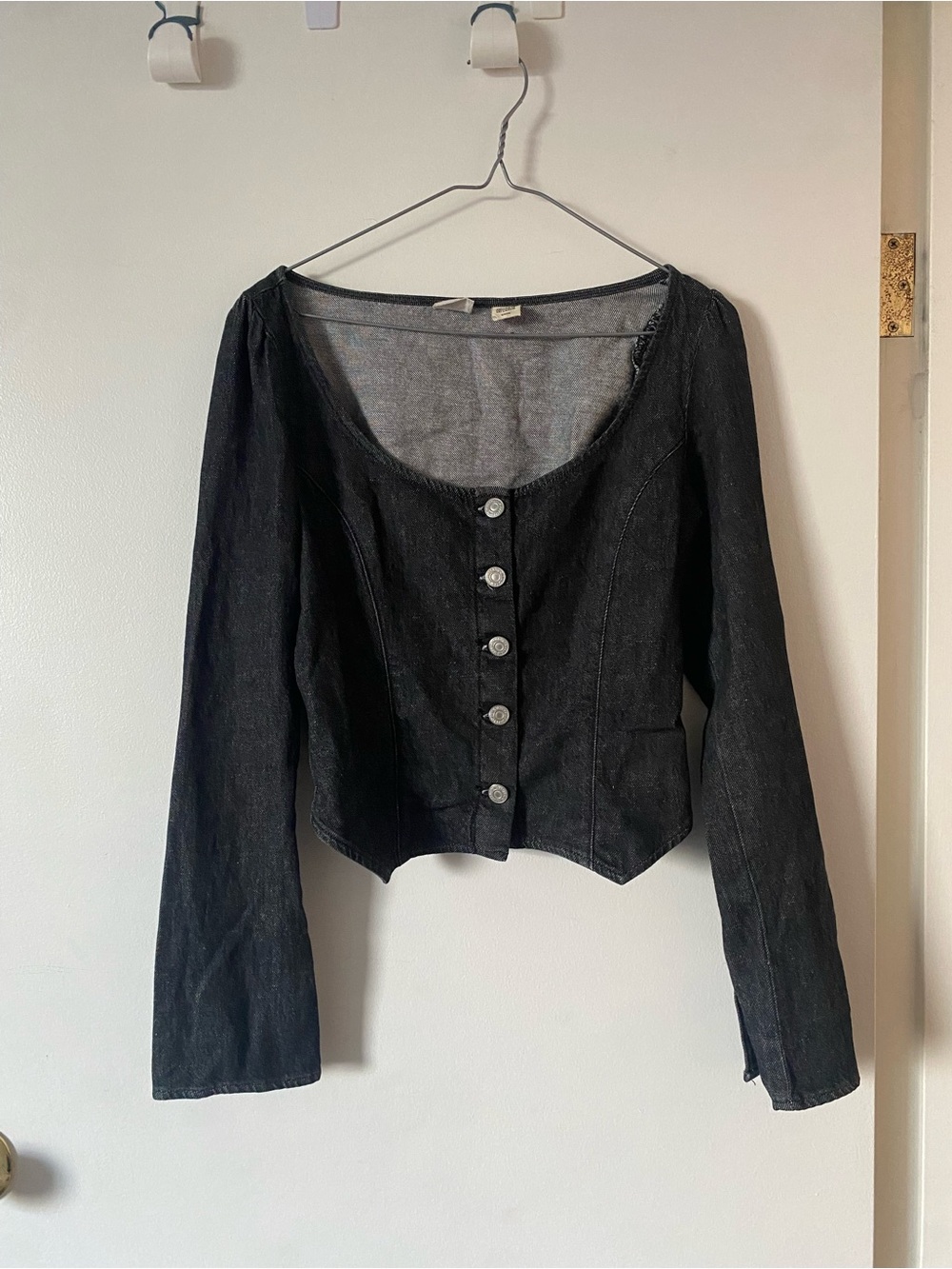 Levi’s Denim Long Sleeve Corset Top - Picture 2 of 7